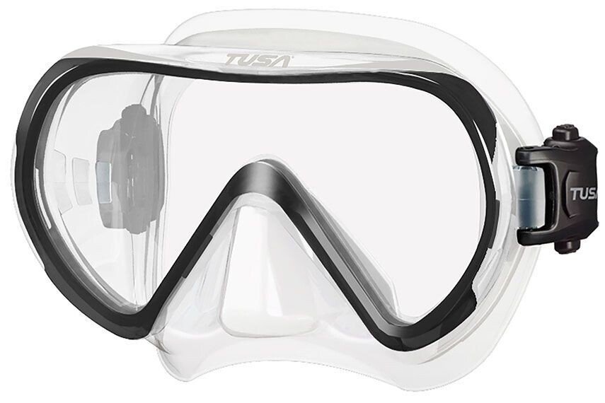 TUSA M1011 INO SCUBA DIVING  Mask With Clear Silicone Skirt, COLOUR: BLACK