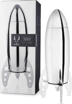 Rocket-Cocktailshaker von Viski. Sieb-Bar-Set, vierteilig. Edelmetall poliert, 710ml Fassungsvermögen, Höhe ca. 28 cm, Durchmesser ca. 10,7 cm, Gewicht ca. 490 gr. Rocket-Cocktailshaker von Viski. Sieb-Bar-Set, vierteilig. Edelmetall poliert, 710ml Fassungsvermögen, Höhe ca. 28 cm, Durchmesser ca. 10,7 cm, Gewicht ca. 490 gr.