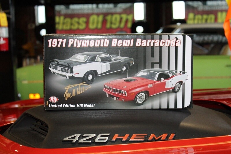 White Billboard Cuda Diecast