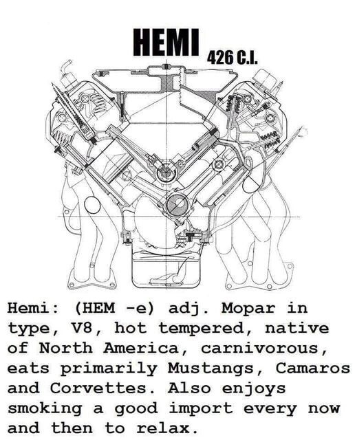 Black Hemi Engine Tee