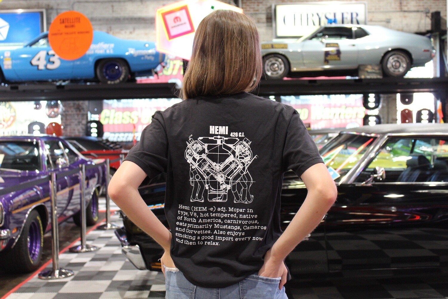 Black Hemi Engine Tee