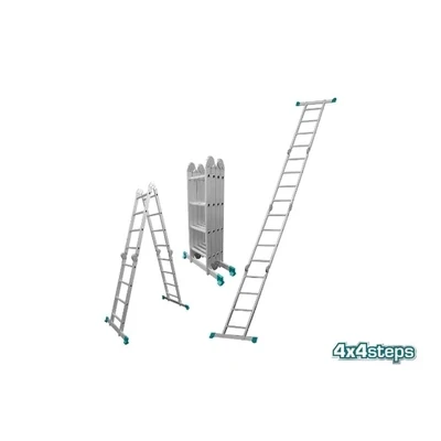 TOTAL MULTI-PURPOSE ALUMINUM LADDER,
OXIDATION SURFACE FINISH, 4x4 STEPS TOTTHLAD04441
