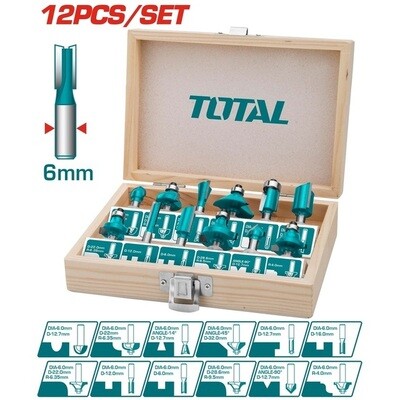 TOTAL 12pcs Router bits set(6mm) TACSR0121