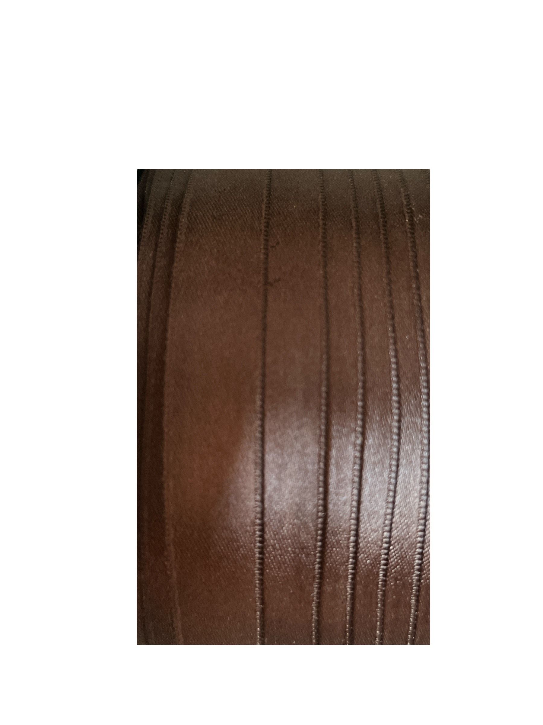 Cinta raso orillado marrón chocolate 16mm
