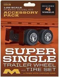 1/25 Super Single Trailer Wheel and Tire Set