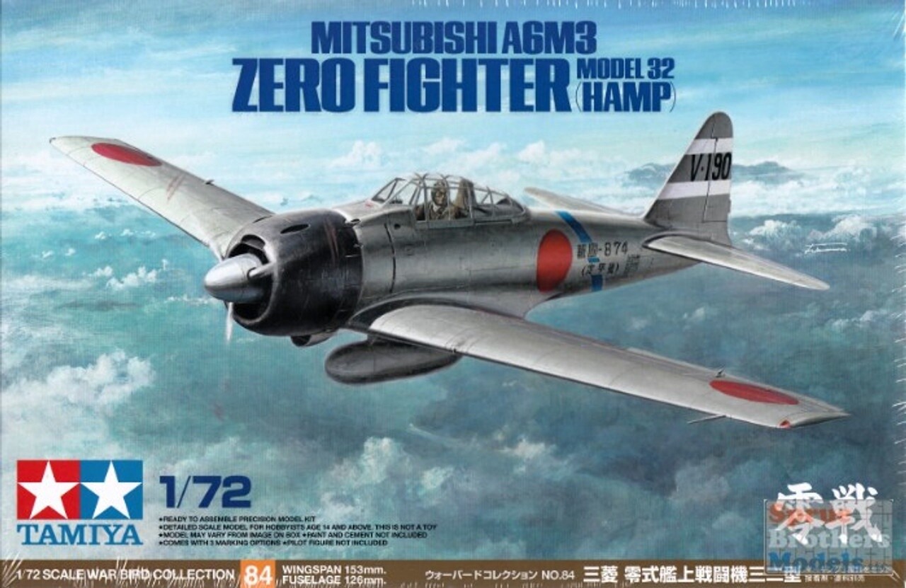 1/72 Mitsubishi A6M3 Zero Fighter model 32 (Hamp)