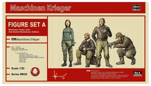 Hasegawa 1/20 Maschinen Krieger Ma.K. Figure Set A (Mercenary Troops&#39; Arms Cold District Maintenance Soldiers) MK02