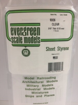 Clear Sheet .010 thick .25mm (9006)