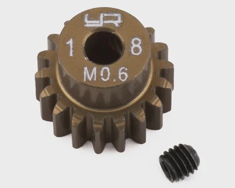 YEA-MG-06P18T Yeah Racing Mod 0.6 Hard Coated Aluminum Pinion Gear (18T)