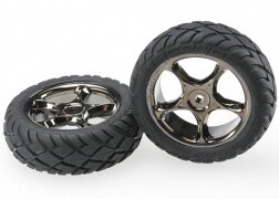 Tires &amp; wheels, assembled (Tracer 2.2&quot; black chrome wheels, Anaconda® 2.2&quot; tires with foam inserts) (2) (Bandit front) 2479A