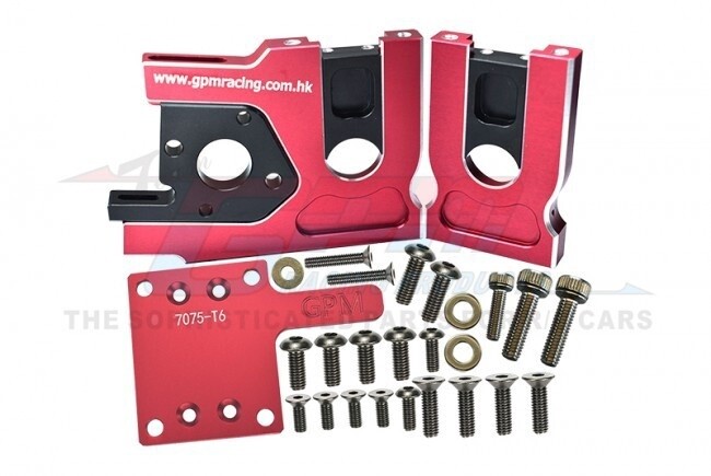 GPM 1/8 4WD Sledge Aluminum Quick Release Motor Base - 30pc Set (Red)
