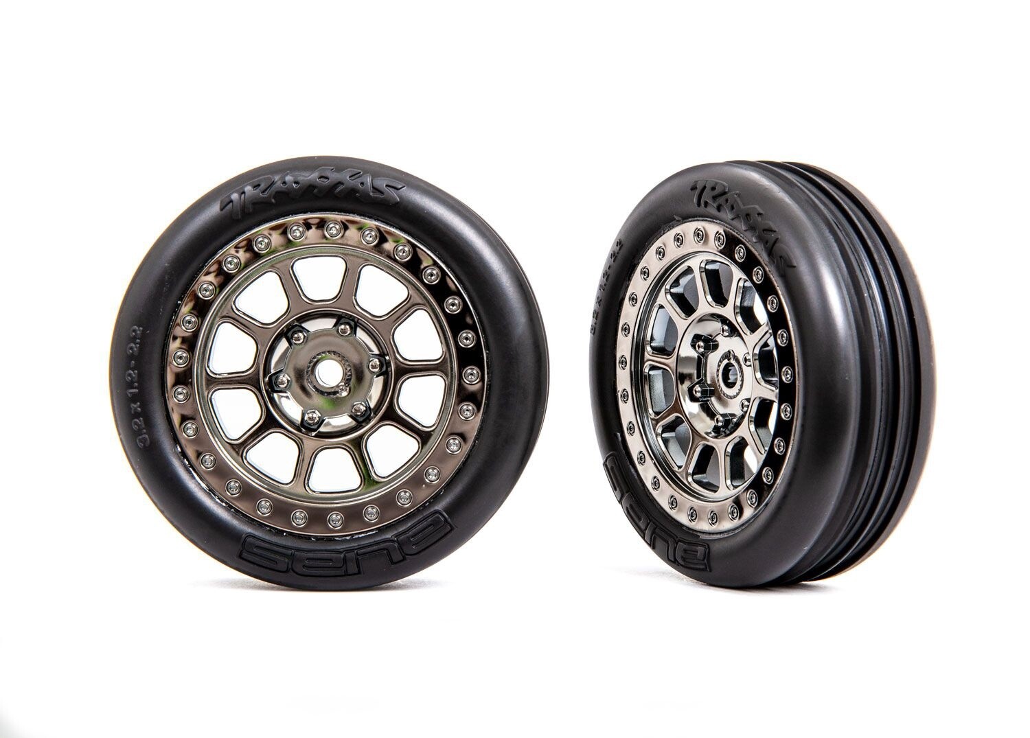 Tires &amp; wheels (2.2&quot; black chrome wheels) (Alias 2.2&quot; ribbed tires) (Bandit front) (medium compound) - 2471T