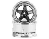 DS Racing Drift Element 5 Spoke Drift Wheels (Gunmetal &amp; Chrome) (2) (Adjustable Offset) w/12mm Hex