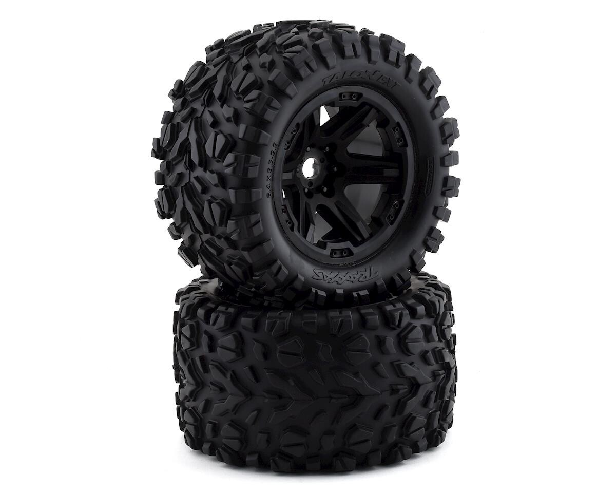 Traxxas 8672 Wheels with Talon Ext Tires, 3.8&quot;, Black
