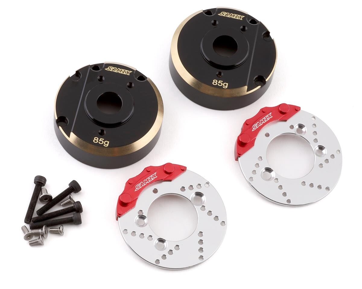 Samix Traxxas TRX-4 &quot;Heavy&quot; Brass Portal Cover &amp; Scale Brake Rotor Set