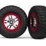 Traxxas 5877R Tires &amp; Wheels Assembled Glued Nitro Slash 2WD