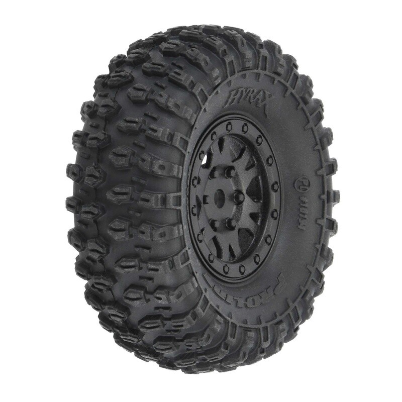Pro-Line Racing - PRO1019410 1/24 Hyrax Front/Rear 1.0&quot; Tires Mounted 7mm Black Impulse (4): SCX24
