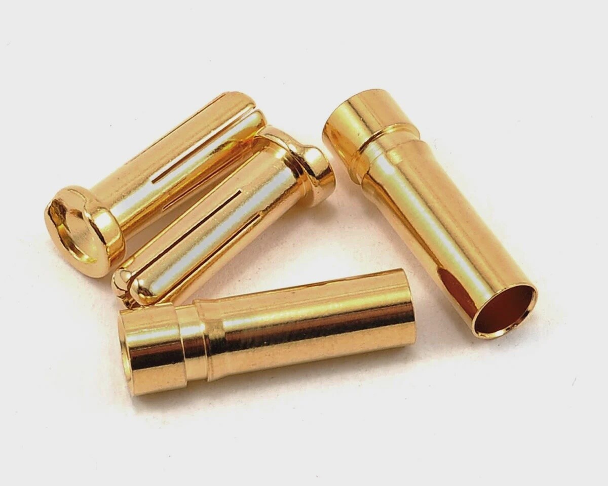 5.0mm &quot;Super Bullet&quot; Solid Gold Connectors (2 Male/2 Female)