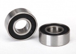 Ball bearings, black rubber sealed (6x13x5mm) (2) - 5180A