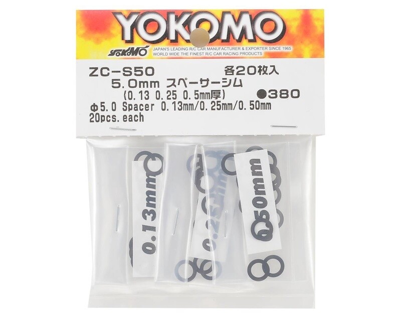 YOKZC-S50A Yokomo 5mm Spacer Shim Set (0.13mm, 0.25mm &amp; 0.50mm)