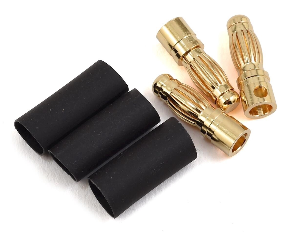 4mm  Short Serrated Male Bullet Connector w/Shrink Tube (3)PTK-5065