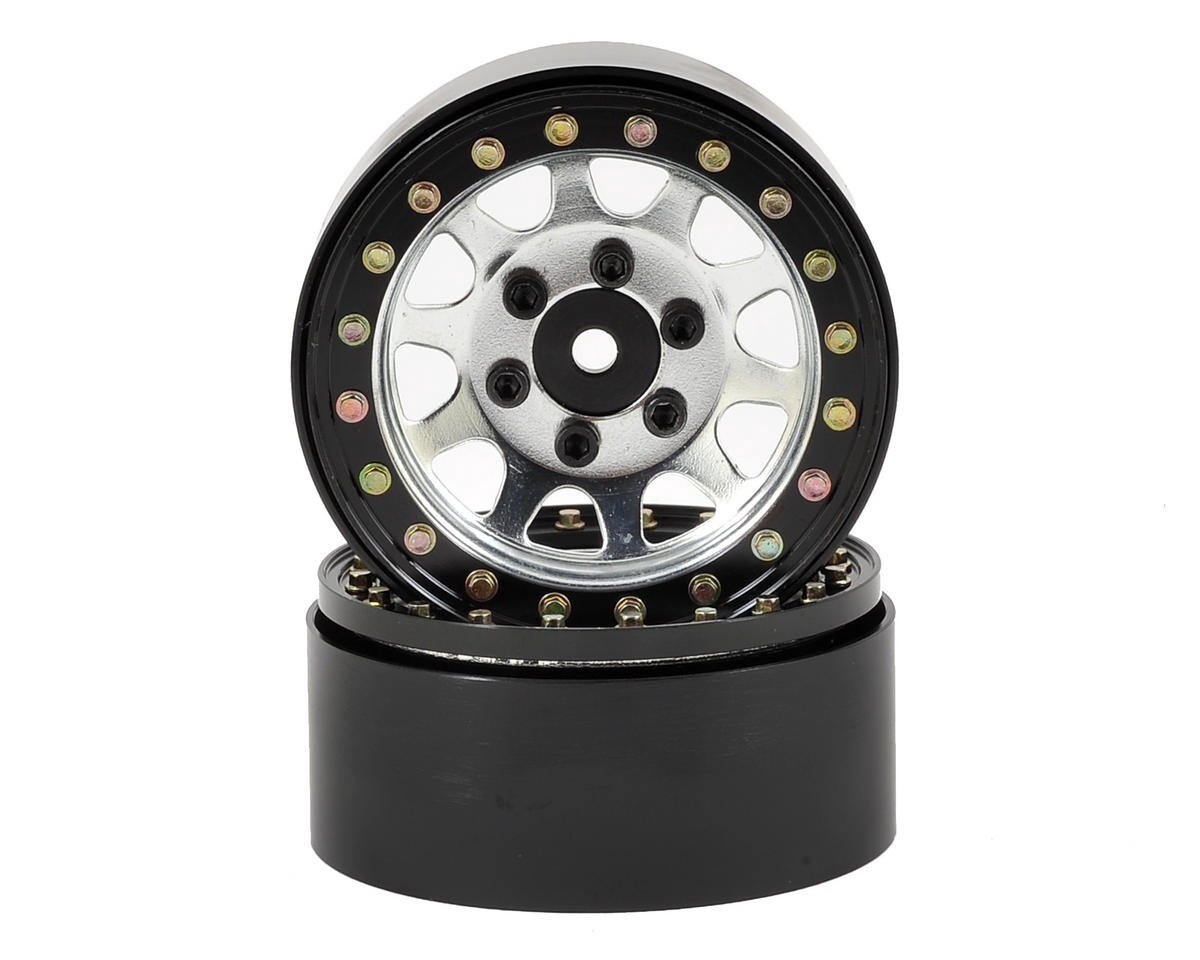 SSD00006 SSD RC D Hole 1.9" Steel Beadlock Crawler Wheels (Silver) (2)
