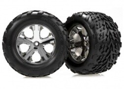 Tires &amp; wheels, assembled, glued (2.8&quot;) (All-Star chrome wheels, Talon tires, foam inserts) - 3669