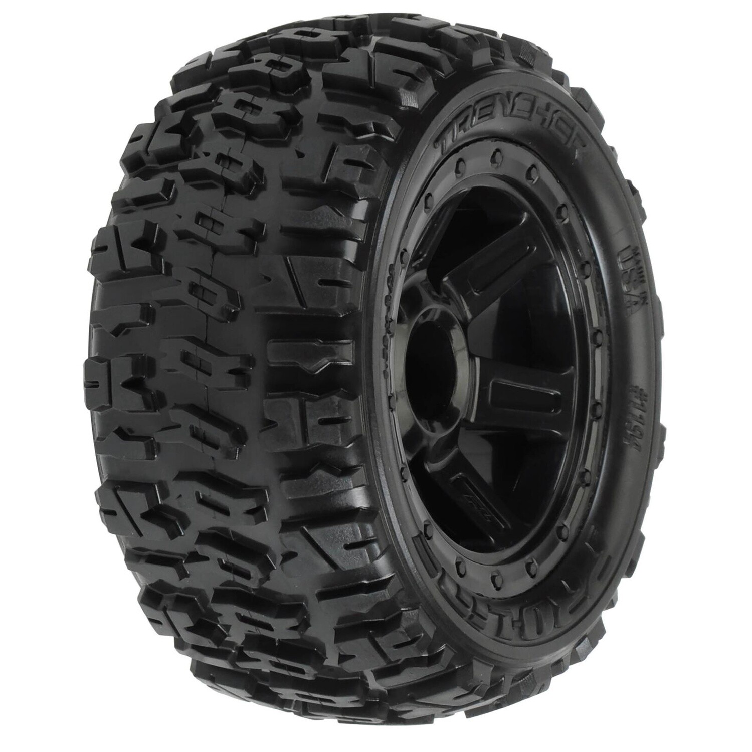 PRO119411 1/16 Trencher M2 Fr/Rr 2.2&quot; Tires Mounted 12mm Blk Desperado (2)