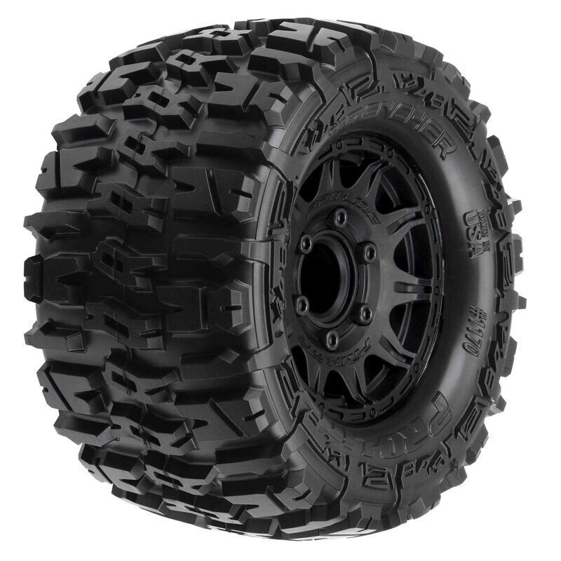 PRO117010 1/10 Trencher Front/Rear 2.8&quot; MT Tires Mounted 12mm Blk Raid (2)