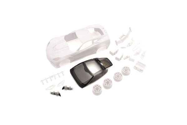 MZN196 Corvette ZR1 White Body Set w/Wheel MZN196