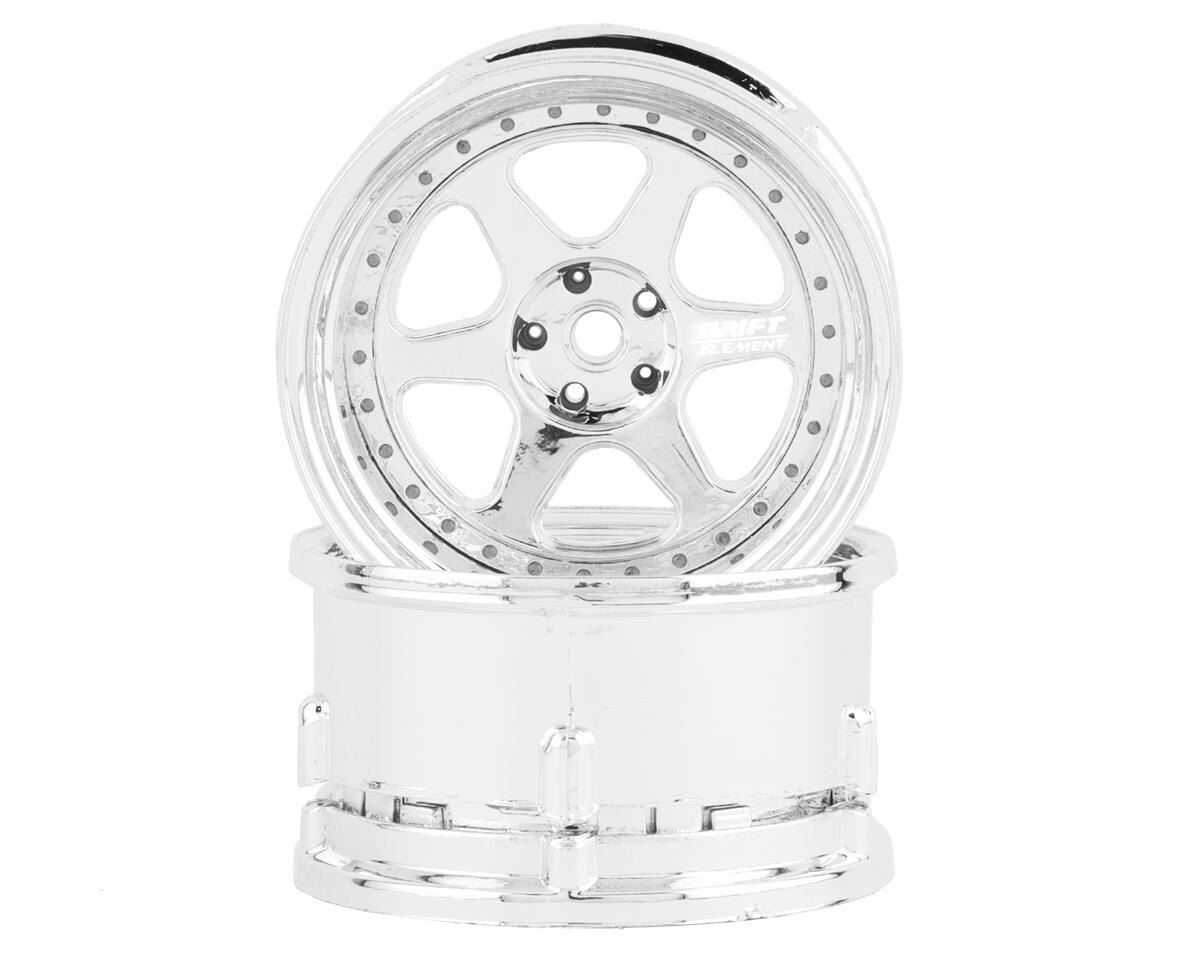 DS Racing Drift Element 6 Spoke Drift Wheels (Triple Chrome) (2) (Adjustable Offset) w/12mm Hex