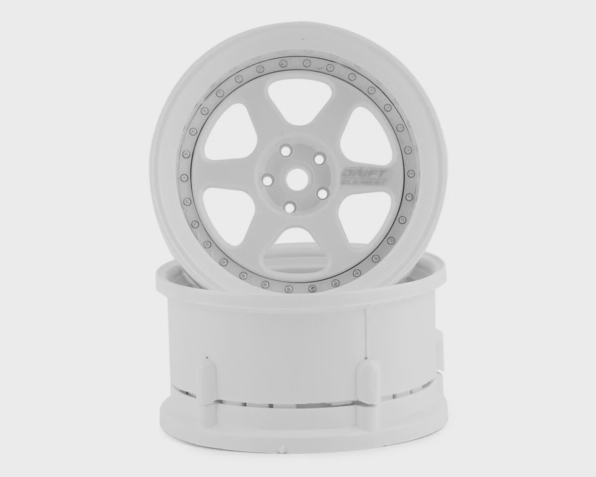 DS Racing Drift Element 6 Spoke Drift Wheels (Triple White w/Silver)