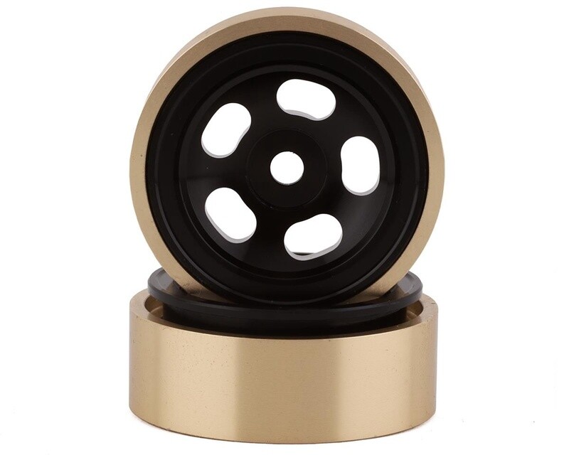 SSD00503 SSD RC 1.0” Aluminum/Brass 5-Slot Beadlock Wheels (Black) (2) (24g)