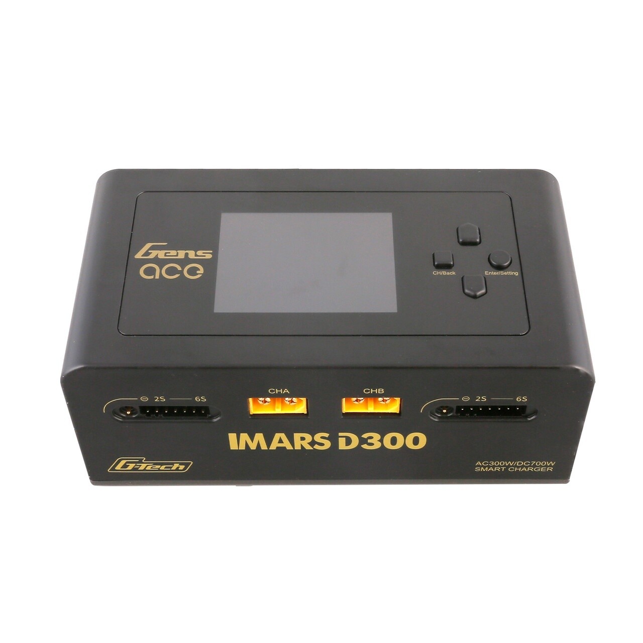 Gens Ace IMARS D300 G-Tech Channel AC/DC 300W/700W RC Battery Charger-US Black