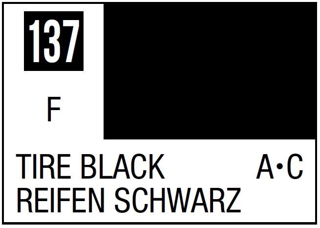 Mr Hobby Mr. Color 137 - Tire Black (Flat/Aircraft Car) - 10ml