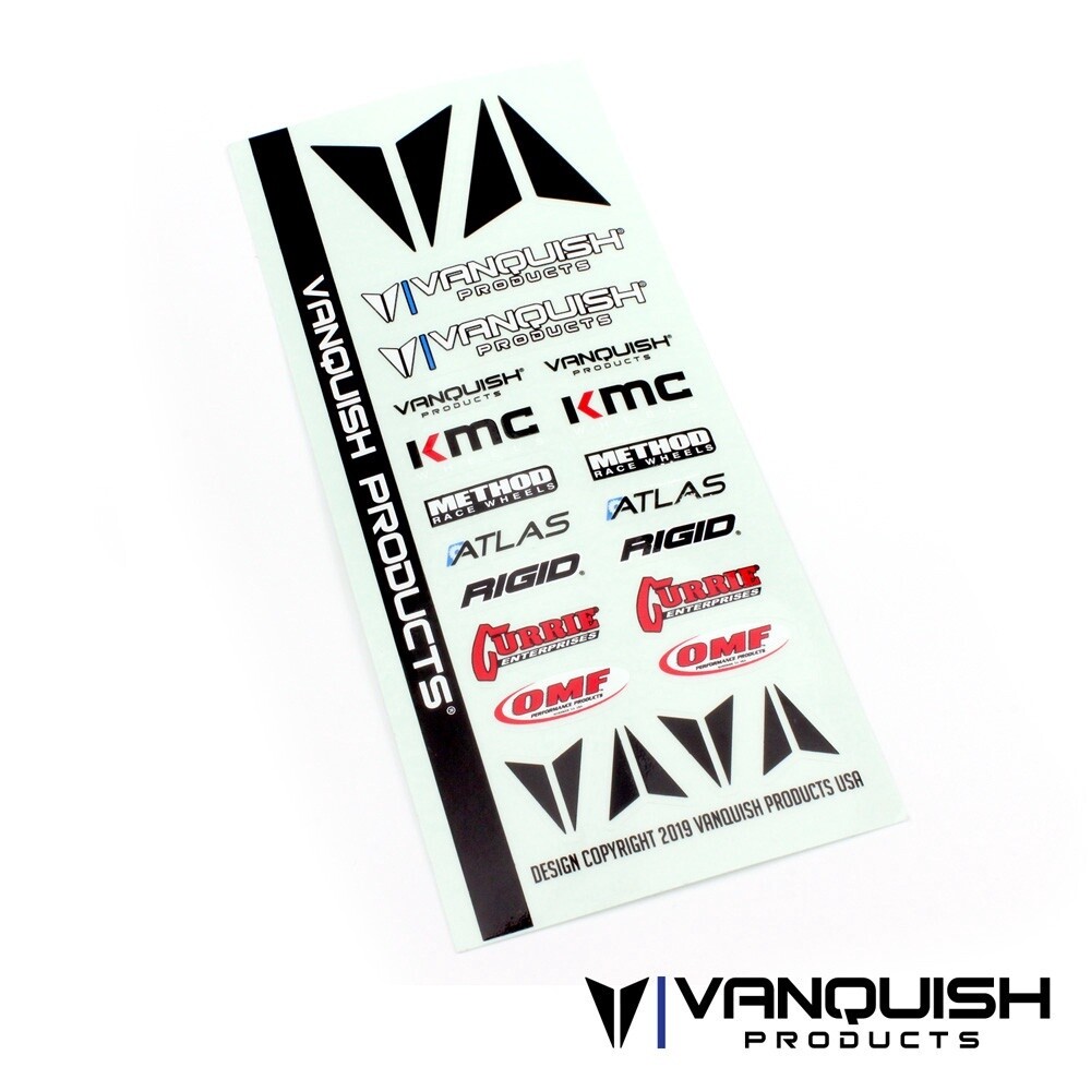 VANQUISH PRODUCTS STICKER SHEET