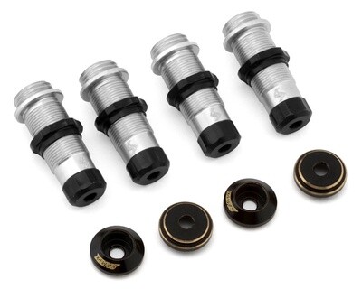 Samix TRX-4M Aluminum Shock Body Set w/Brass Shock Spring Retainer (Silver) (4)