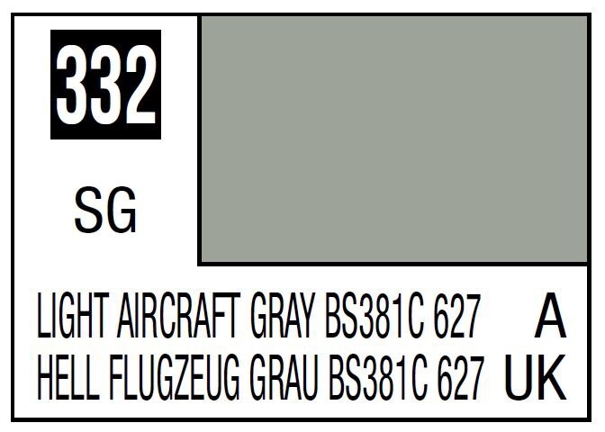 Mr Hobby Mr. Color 332 - Light Aircraft Gray Bs381C 627 (Semi-Gloss/Aircraft) - 10ml