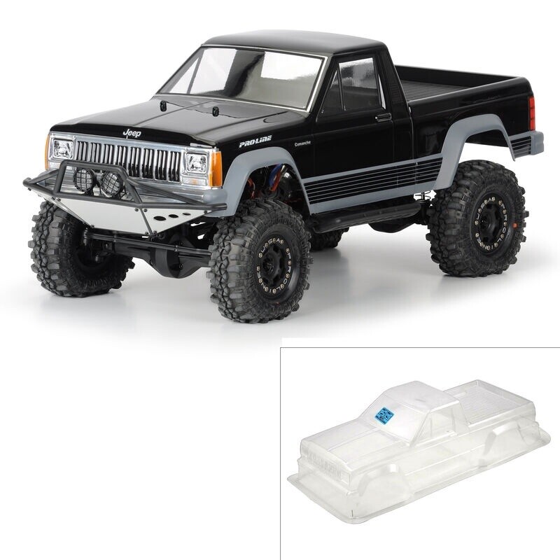 1/10 Jeep Comanche Full Bed Clear Body 12.3&quot; (313mm) WB Crwlrs