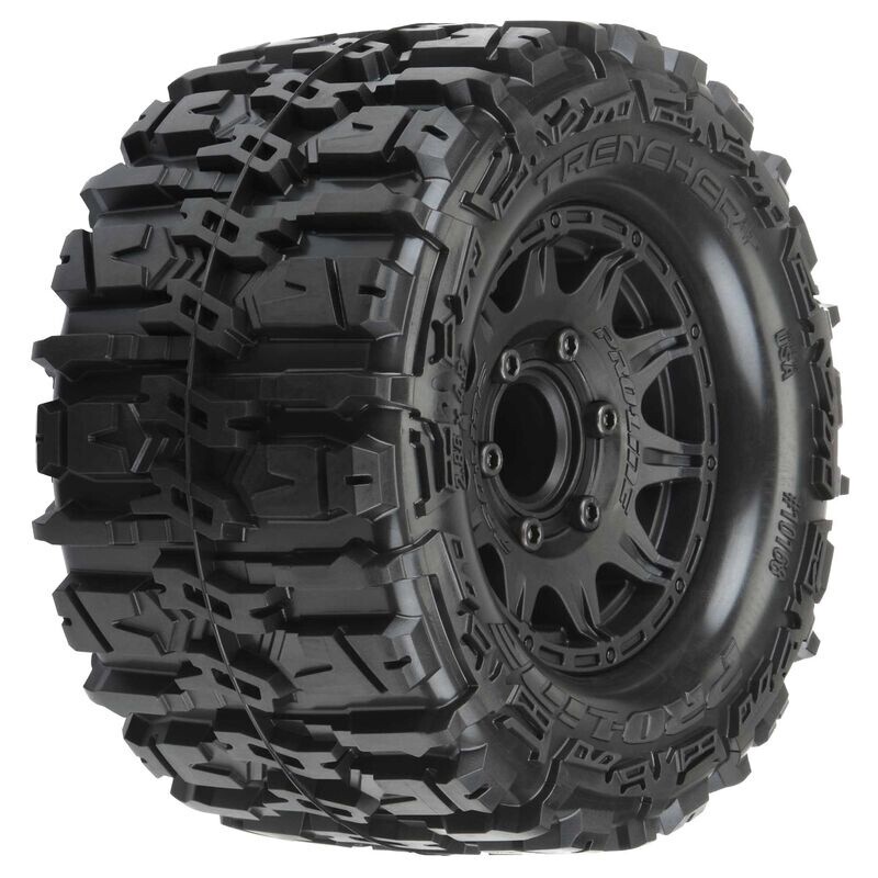 1/10 Trencher HP BELTED F/R 2.8&quot; MT Tires Mounted 12mm Blk Raid (2)