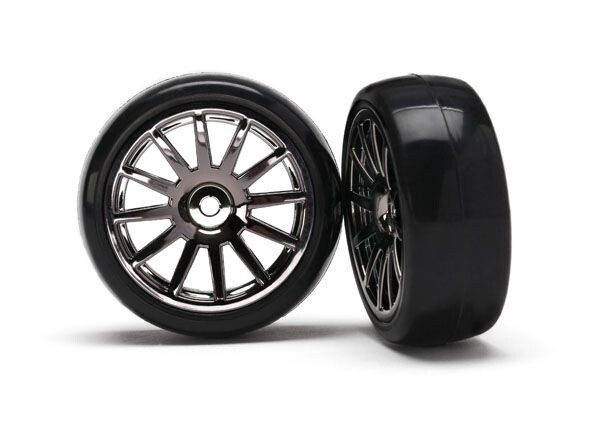 T&amp;W 12-SPK BLK CHRM/SLICK TIRE - 7573A