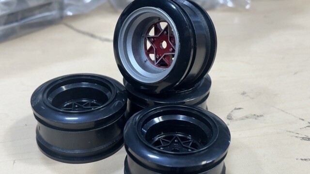 1/10 SSR STAR SHARKS TECHNO BOSOZUKO RIMS BLACK +9 OFFSET (4 PACK) (INCH DOWN) [K SPORT]