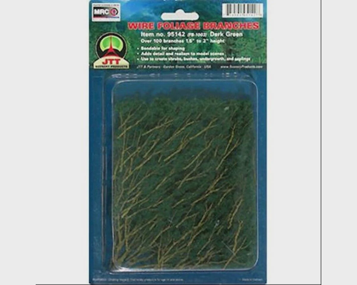 JTT Scenery Wire Branches, Dk Green 1.5-3&quot;