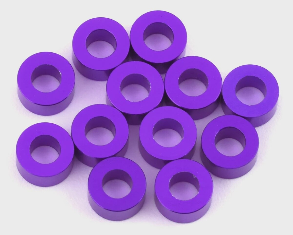 1UP Racing 3x6mm Precision Aluminum Shims (Purple) (12) (3mm)