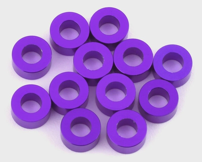 1UP Racing 3x6mm Precision Aluminum Shims (Purple) (12) (3mm)