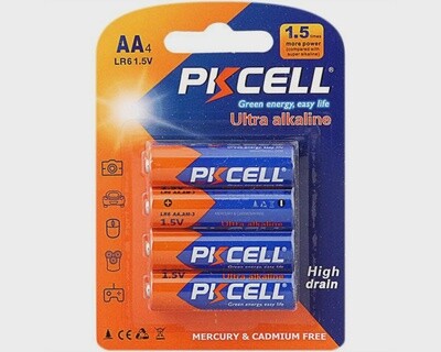 PKCell Ultra Alkaline AA Batteries 4 Pack PKE511225