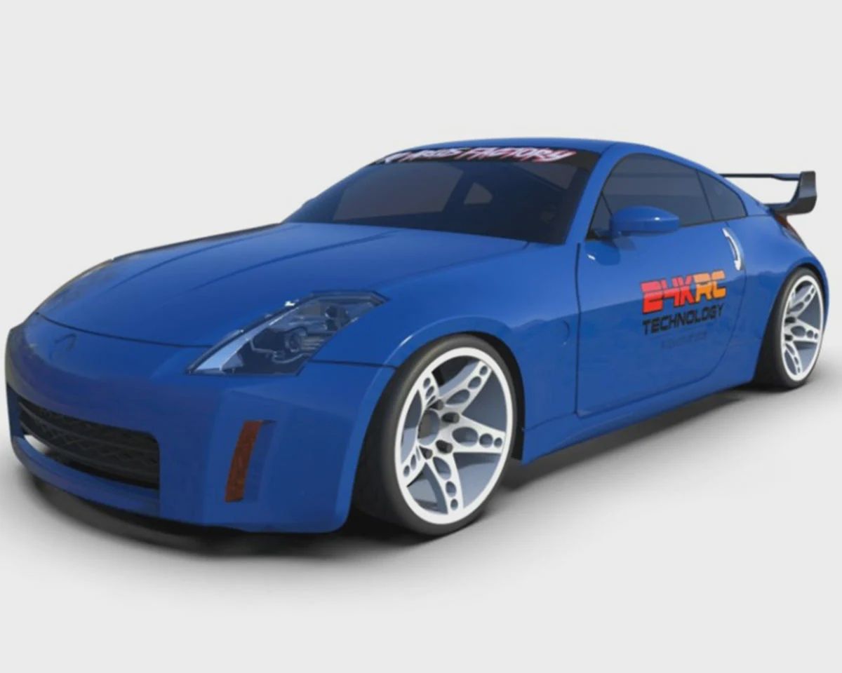24K RC Technology 1/10 &#39;09 Nissan 350Z Full Drift Body Set (Clear) w/Cosmetic Mods (257mm Wheelbase)