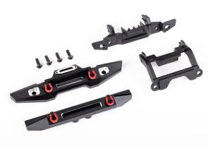 TRX4M BUMPER FRONT (1) REAR (1) ALUM BLK