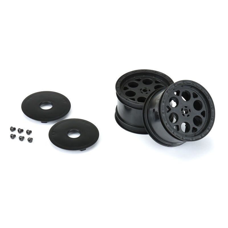 1/10 Showtime Rear 2.2&quot; 12mm Sprint Car Wheels (2) Black