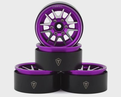 Treal Hobby Type L 1.9&quot; V-Spoke Beadlock Wheels (Purple) (4)